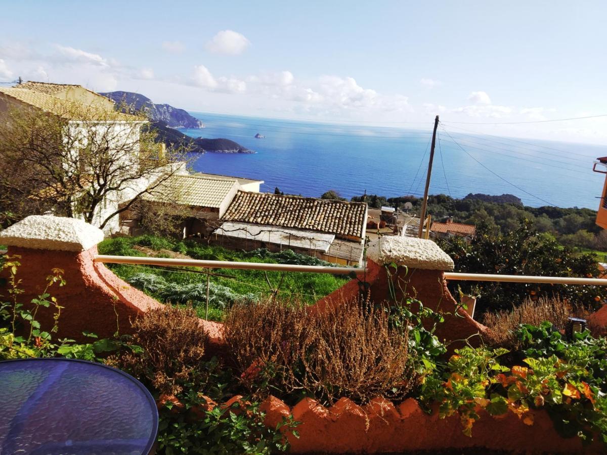 Traditional Panoramic Sea View House Lákones Exterior foto
