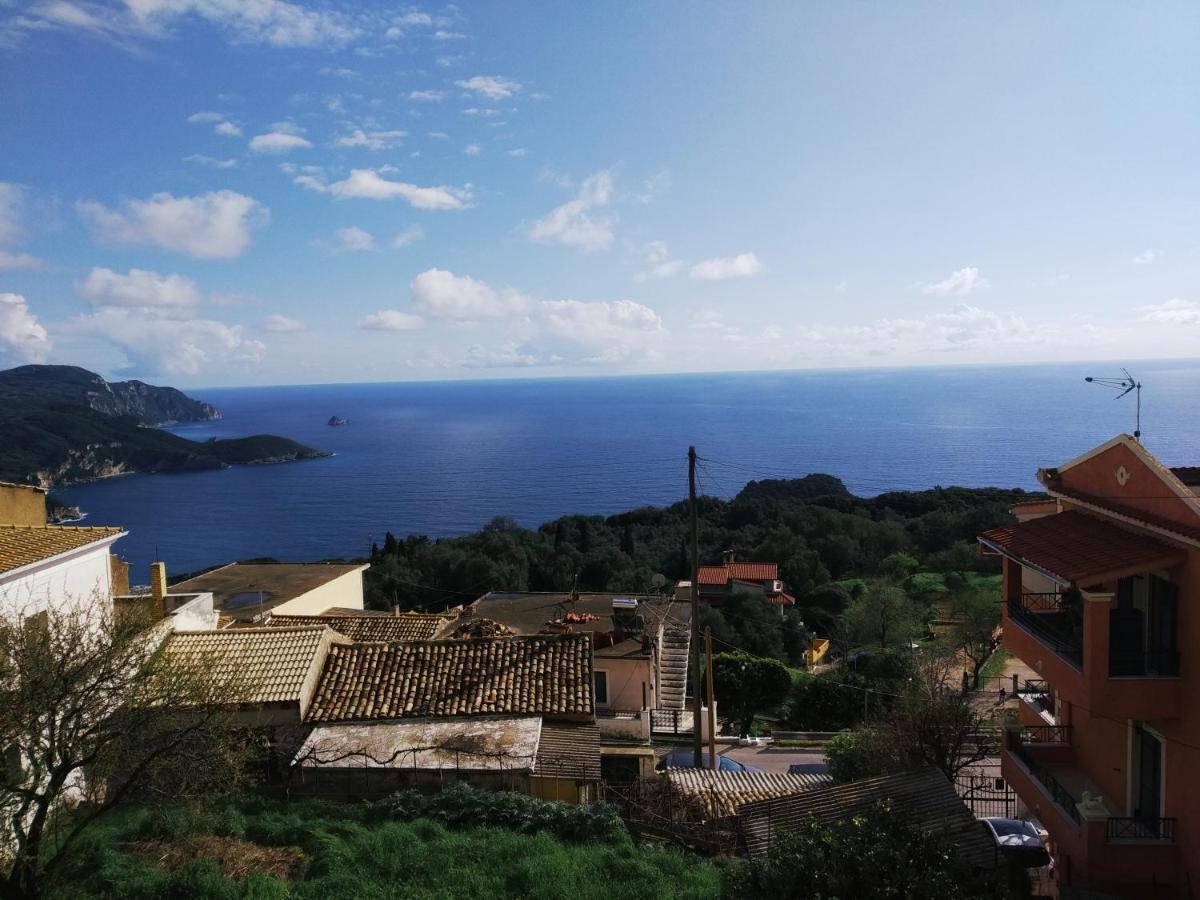 Traditional Panoramic Sea View House Lákones Exterior foto