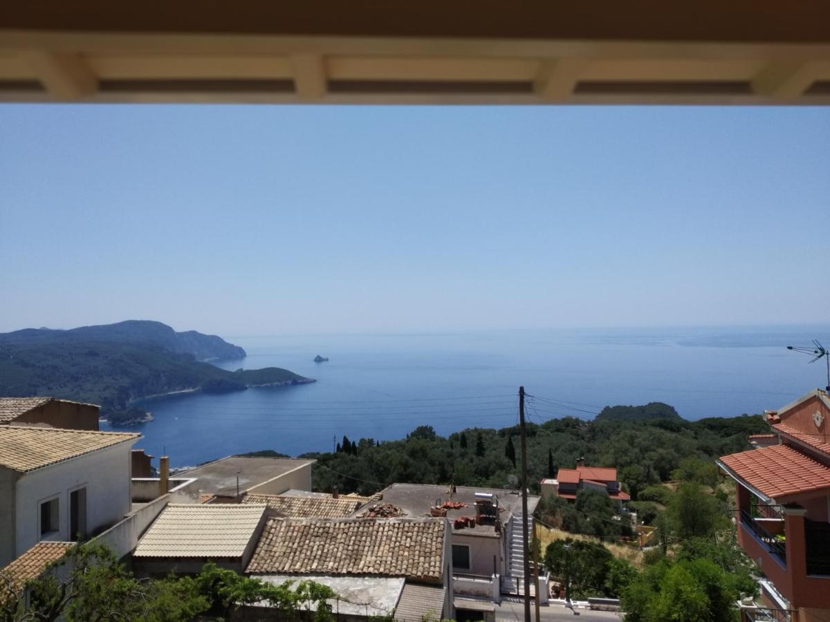 Traditional Panoramic Sea View House Lákones Exterior foto