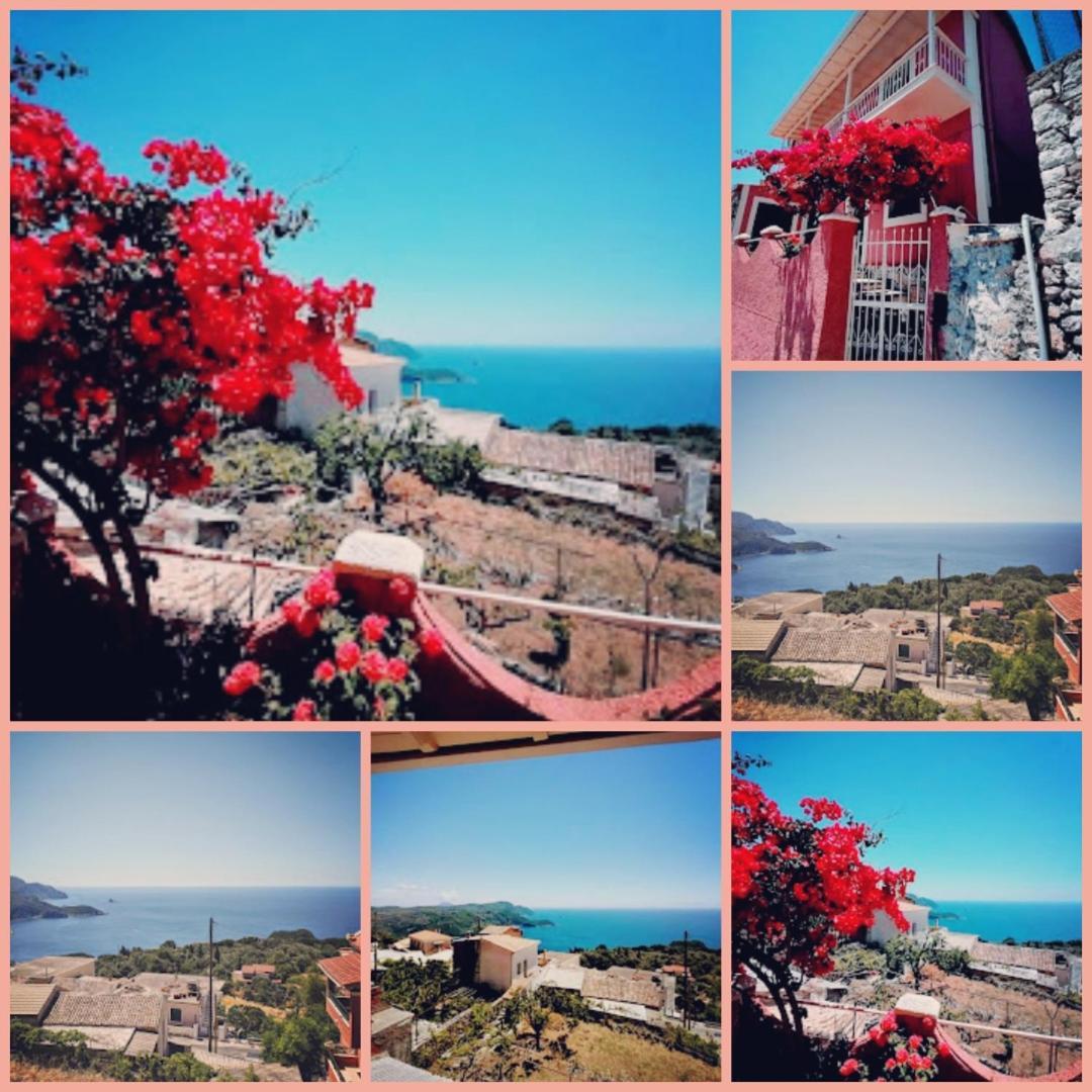 Traditional Panoramic Sea View House Lákones Exterior foto